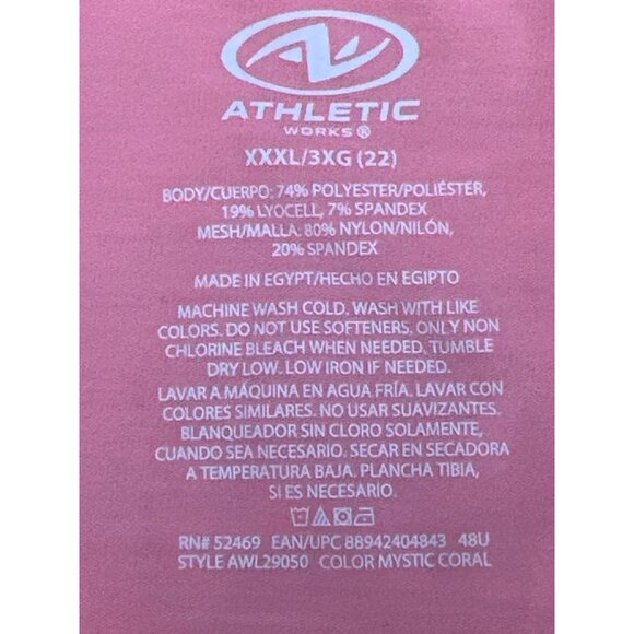 Athletic Works Mystic Coral  Racerback Tank Top Size XXX Large - Picture 6 of 6